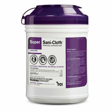 SUPER SANI-CLOTH Surface Disinfectant Wipe, Large Canister, 1920PK Q55172